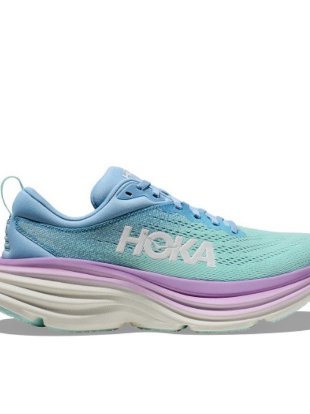 HOKA Bondi 8 Sneakers Womens abso Blue White Purple running fitness Sz 7.5